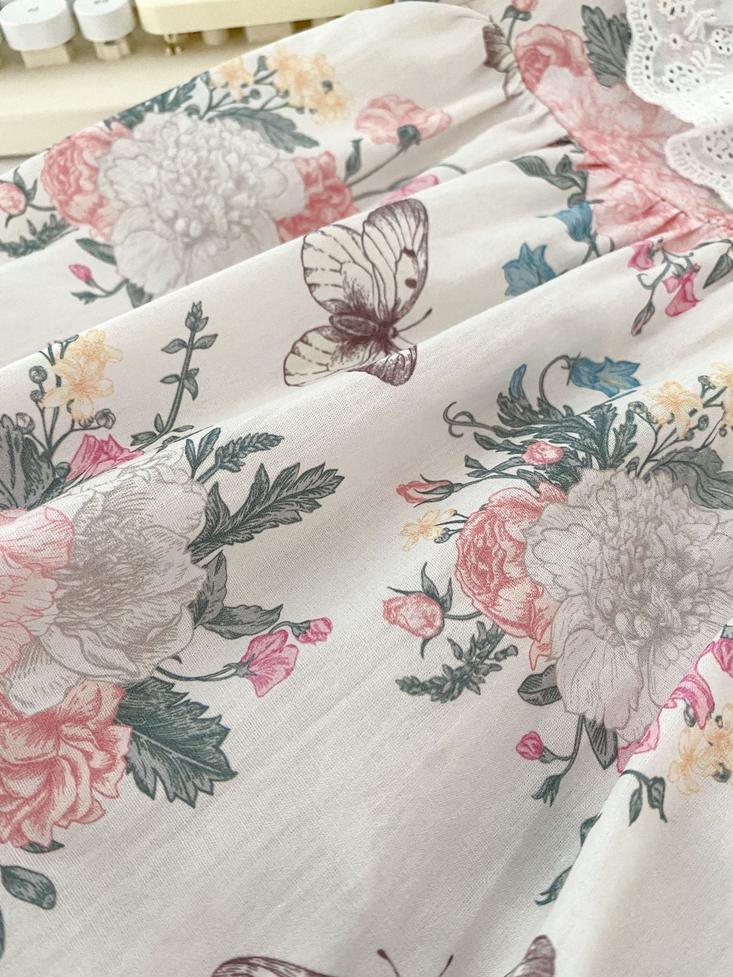 Summer Baby Girls Flowers And Butterfly Pattern Short Sleeves Onesies/Dress