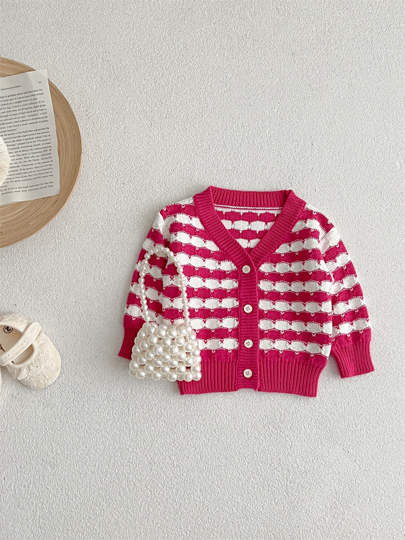 Infant Baby Boys And Girls Stripe Long-Sleeved Cardigan
